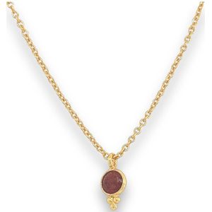 Muja Juma - Ketting - Goudkleurig - Red Jaspis 3 dots