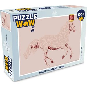 Puzzel Paard - Letters - Roze - Meisjes - Kinderen - Meiden - Legpuzzel - Puzzel 1000 stukjes volwassenen