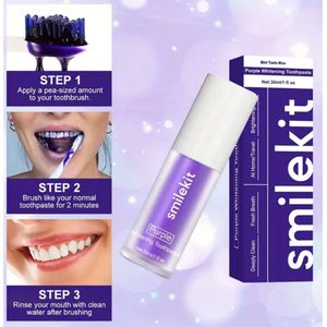 V34 serum - Paarse tandpasta voor wittere tanden - tanden bleken elke dag in 2 minuten - Colour corrector - Witte lach - White Smile - Color Corrector