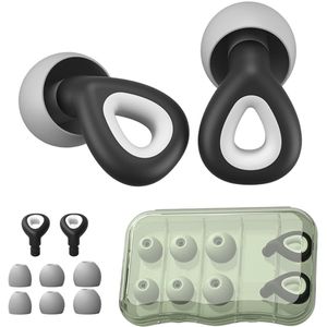 Oordopjes - Siliconen oordopjes met ruisonderdrukking - Waterdicht - voor concerten en festivals, live-evenementen, muzikanten, sport, dj's en nachtbrakers - Zwart