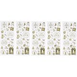 Kerst stickervel met 130 gouden kerstmis stickers