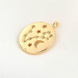 Sterrenbeeld 14k Vergulde hanger - Constellation 14k Gold Plated Pendant - Pisces/Vissen