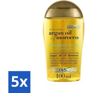 5 x OGX - Argan Oil of Morocco - Haarolie - Penetrating Oil - Intensief Herstel - 100 ml - Haarverzorging - Argan Oil Of Morocco