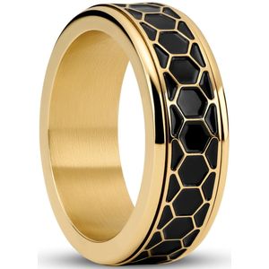 Enthumema | 8 mm Goudkleurige Honinggraat Fidget Ring