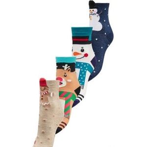 Only Xia Multi Xmas Socs 4 Pack Mazarine Blue | Multicolor | Maat: 0