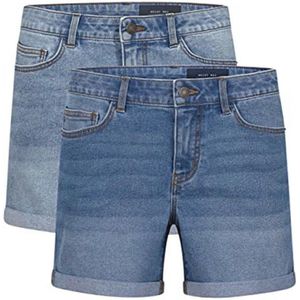 Hoge Taille Dames Bermuda Shorts - Basis Denim Stretch in Blauw en Zwart