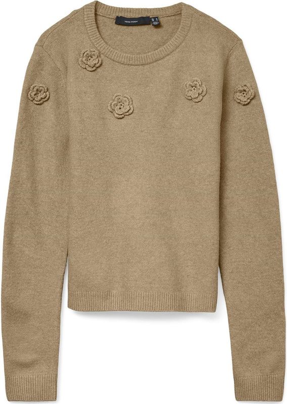 Vero Moda - Vmrose Ls O-neck Pullover - Gebreide Trui - Silver Mink - Dames