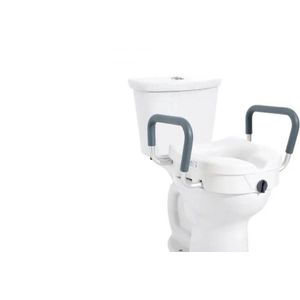 WNHB® WC Verhoger Met Armleuningen - Toiletverhoger 127mm - Stevige Twist Lock Bevestiging - Comfortabel en Veilig Voor Senioren