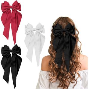 Inovra Plus - Haarclips Boog en Eendenbek in Zwart, Wit en Rood voor Vrouwen en Meisjes