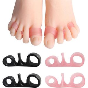 Zeynomax - Silicone Teen Spreider voor Hallux Valgus Correctie Help bij het corrigeren van hamerteen en eeltknobbels - Roze en Zwart - Set van 4 Stuks