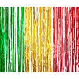 Folie deurgordijn rood/geel/groen 200 x 100 cm - Carnaval feestartikelen/versiering - Tinsel deur gordijn