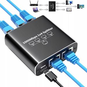 LAN SPLITTER 1x4 ADAPTER SWITCH 2xRJ45 ETHERNET 1000Mb GIGABIT