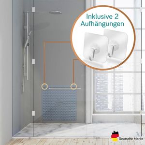 Titel: Douchemat antislip 53 x 53 cm incl. ophanging BPA-vrij zonder weekmakers schimmelbestendig en machinewasbaar donkergrijs