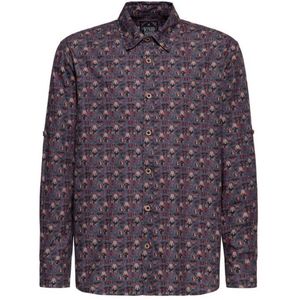 King Kerosin Kustom Kulture Longsleeve Business Shirt Heren Longsleeve - grijs - S