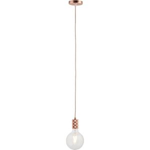 Pendel Rosé Goud - Inclusief Lichtbron Helder - Retro - 1.5m Snoer - Met Plafondkap