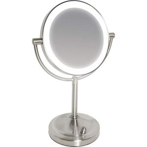 Dubbelzijdige Make-Upspiegel met Dimbare LED Verlichting - Badkameraccessoire met 7x Vergroting - Beauty Spa Magnifying Mirror met Styling Opties