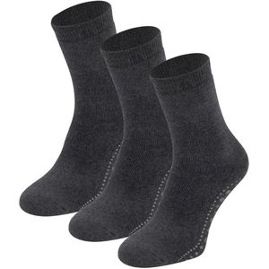 Dames antislip sokken van katoen - 3 paar - 35/38 - Antraciet (3 paar)