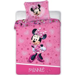 Disney Minnie Mouse Baby Dekbedovertrek Hearts - 100 x 135 cm - Katoen
