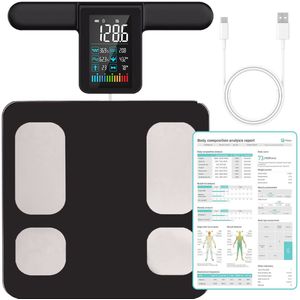 Premium Smart Weegschaal Met App – Personenweegschaal Digitaal met Lichaamsanalyse – 31 Meetwaarden – 8 Sensoren – Automatische Gebruikersherkenning – Onbeperkt Gebruikers – Compatibel met FitDays, Apple Health & Fitbit