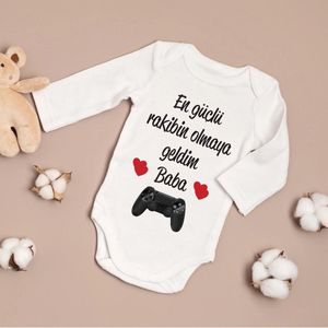 Babyromper - Bekendmaking zwangerschap - Kraamcadeau - Baby aankondiging - Geboorte cadeau - Maat 62 lange mouwen