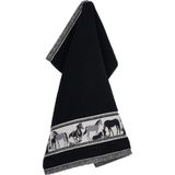 Bunzlau Castles-sKeukendoek Paard Zwart| x cm