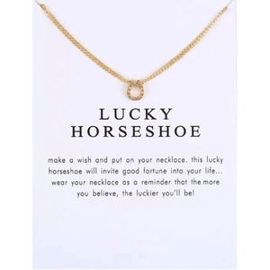 Akyol - ketting met hoefijzer - sieraden paard - goud kleurig - horse - paarden liefhebber - verjaardagscadeau voor je vriendin - ketting- paard ketting - hoefijzer ketting -ketting cadeau -ketting kado
