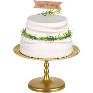 Gouden metalen taartstandaard, taartplateau met voet, ronde dessertstandaard, taartstandaard voor bruiloften, feesten (1 dier)