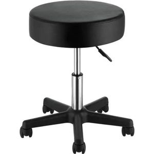Rolling Stool - Stoel - Kruk - Rolling Stool - Zadelkruk - 40 cm Diameter - Rolling Ronde Kruk - Verstelbaar - 5 Zwenkwielen - voor Bar Salon Kantoor
