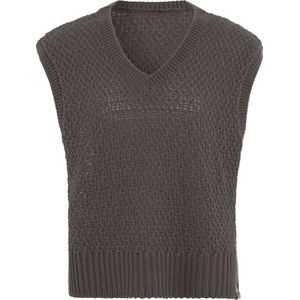 Knit Factory Luna Spencer Dames - Debardeur voor dames - Mouwloze trui - Dames Trui - Trui zonder mouwen - Cappuccino - 36/38