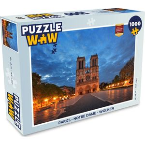 Puzzel Parijs - Notre Dame - Wolken - Legpuzzel - Puzzel 1000 stukjes volwassenen