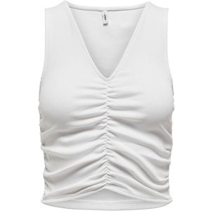Only Nilan Life Mouwloze V-hals T-shirt Wit M Vrouw