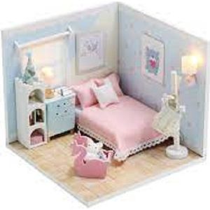 Miniatuurhuisje - bouwpakket - Miniature huisje - Diy dollhouse - Slaapkamer