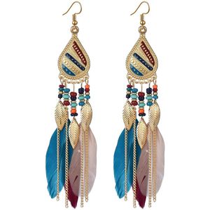 Jomide Oorhangers Ethnisch Veer Lang - Blauw - 2