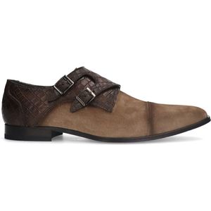 Manfield Black Label Nubuck Gespschoenen Beige