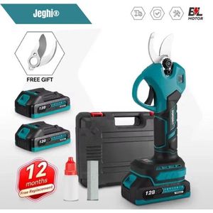 Jeghi® Elektrische Snoeischaar - Snoeien - Takkenschaar - incl. 2x Accu - Max. 30mm - 2 standen - 18V - Groen