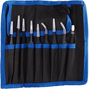 Pincet set - 9 delig - Metalen pincetten - GEKO