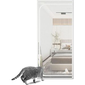 Krasbestendig Kat Screen Deur Met Dubbelzijdige Ritsen - Mosquito Mesh Screen Deur Voor Puppies en Katten