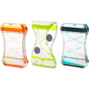 THE TWIDDLERS 3 Liquid Motion Timers, Vloeibare Zandloper voor Kinderen en Volwassenen (Trap) - Sensorisch Fidget Speelgoed - Kalmerend & Ontspannend