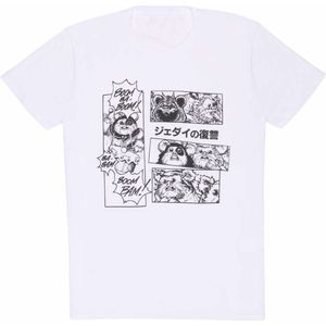 Disney Star Wars - Ewok Manga Mens Tshirt - M - Wit