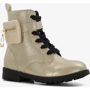 Blue Box meisjes veterboots met croco design - Goud - Maat 30