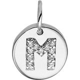 The Jewelry Collection Bedel Letter M Zirkonia - Zilver