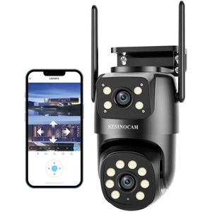 Hub Dual Bewakingscamera - Beveiligingscamera Buiten en Binnen - 4K 8mp Geheugen Kaart - 8mp Dubbel Scherm - Draadloos - AI Auto Tracking - Nachtzicht - Bluetooth
