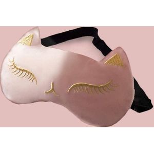 Glanzende groene zijden slaapmaskers - dier print - thuis en op reis - voor vrouwen en meisjes (roze)