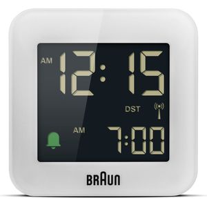 Braun BC08W-DCF - Wekker - Digitaal - Reis - Radiogestuurde tijdsaanduiding - Wit