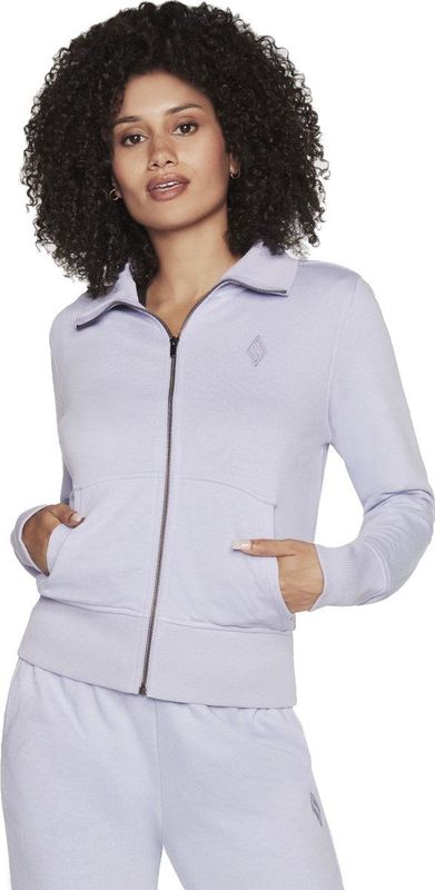 Skechers The Hoodless Hoodie Diamond Jacket W3JA262-LVLP, Vrouwen, Purper, Sweatshirt, maat: S
