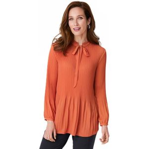 Geplooide blouse met kanten kraag