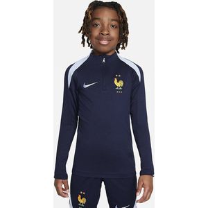 Nike FFF 24/25 Strike Dri-FIT Voetbaltrainingstop Kids Blackened Blue Maat 158/170