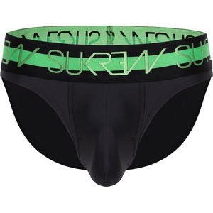 Sukrew Classic Slip Zwart - Maat XS - Herenondergoed - Mannen Slip - Grote pouch - Highlight Neon Collectie