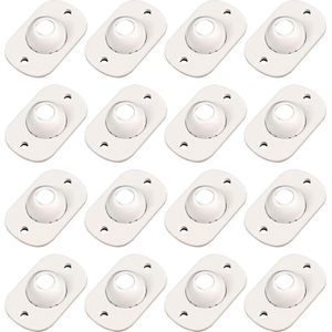 16 stuks zelfklevende witte kleine meubelwielen - kunststof draairollen voor huishoudelijke apparaten - geschikt voor kleine meubels, opbergbakken, vuilnisbakken .