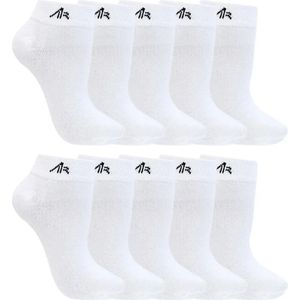 i1R Sneakersokken | Anti-transpiratie | Zakken niet af | Merk: Naft | Maat: 35 t/m 50 | Kleur: Wit | 10 Paar